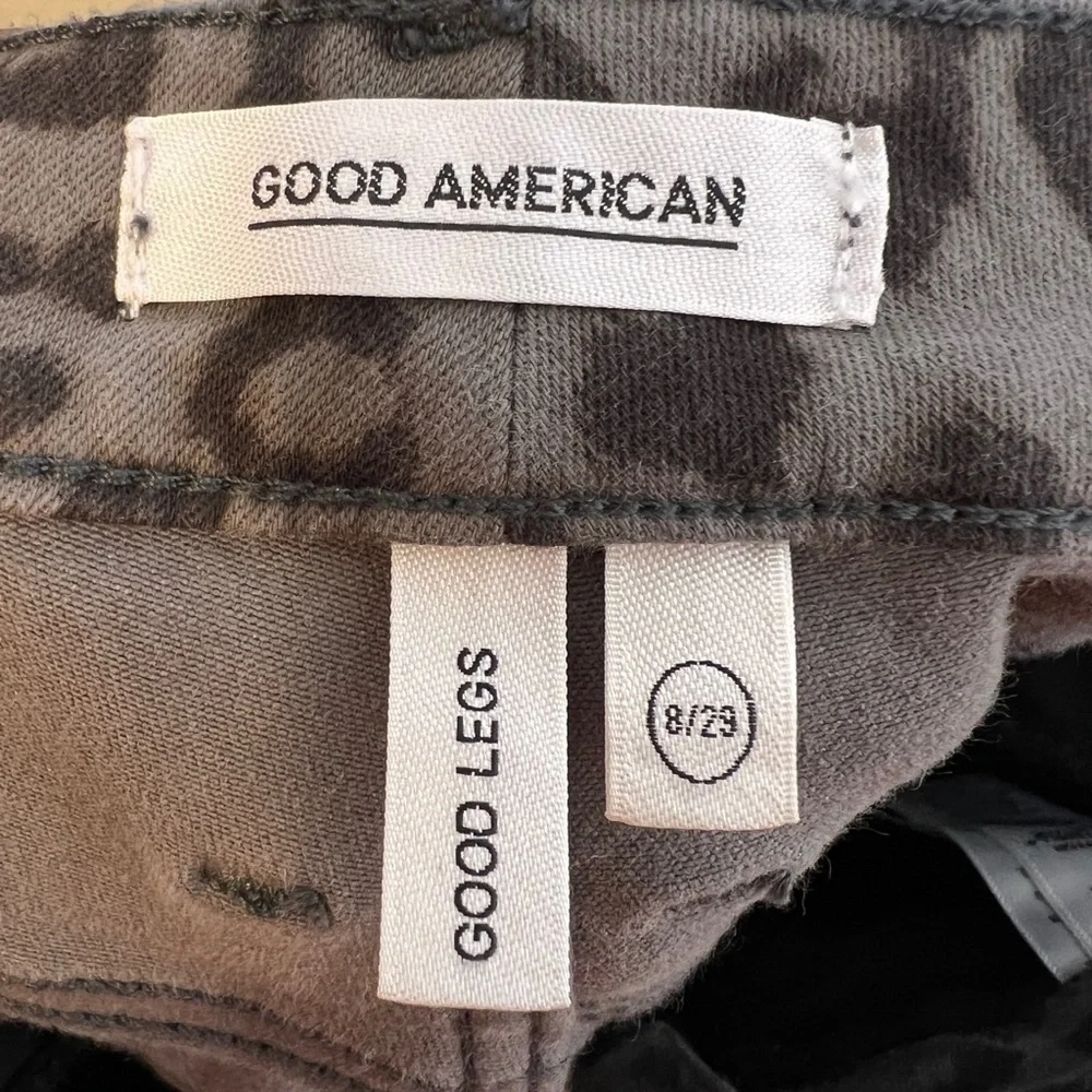 Good American Good Legs Gray Leopard Skinny Jeans Womens Size 29/8 High Waist 🌹 - Picture 10 of 13